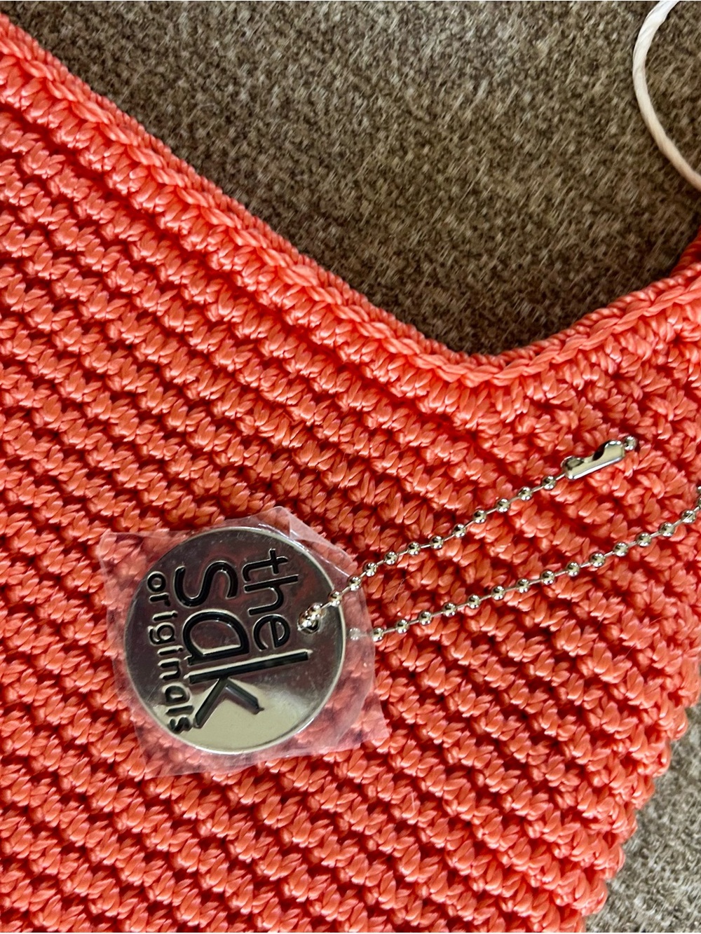 NWT The Sak Coral Apricot Crochet All that Crossbody Bag style 109059 zippered - Picture 4 of 10
